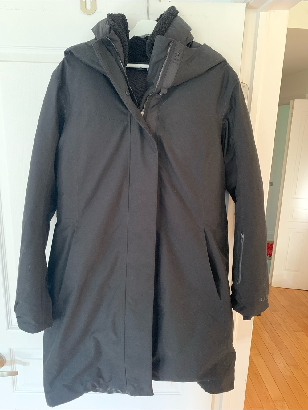 lululemon athletica Black Hooded Trench Coat